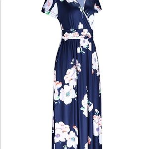 Navy floral xxl maxi dress